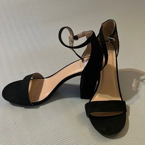 A new day black open toe heels